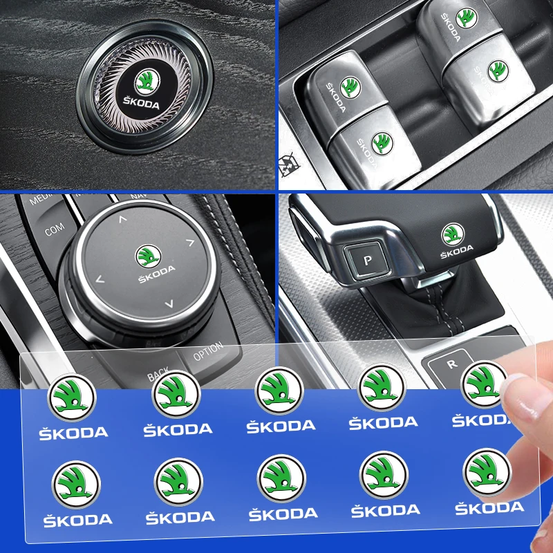 Car Remote Control Key Button Logo Sticker For Skoda Octavia A5 Superb old Febia Roomster 2005-2008 rapid Kodiaq Yeti | Автомобили и
