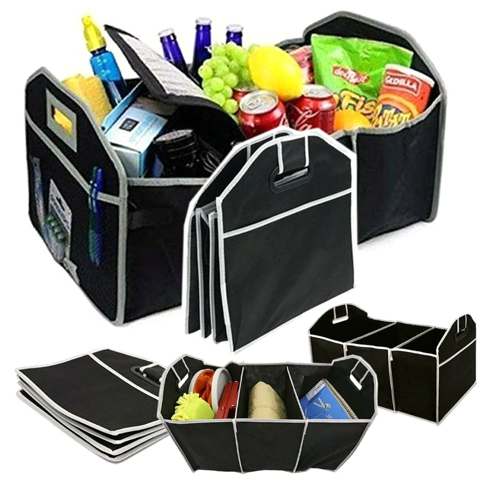 2 IN 1 COLLAPSIBLE CAR BOOT ORGANISER FOLDABLE TRAVEL TIDY TRUNK STORAGE BAG BOX 