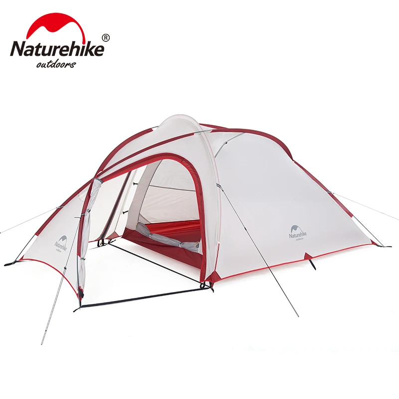 Naturehike серия Hiby семейная палатка 20D/210T Сверхлегкая ткань для 3 человек с ковриком NH18K240-P - Цвет: 20D Gray