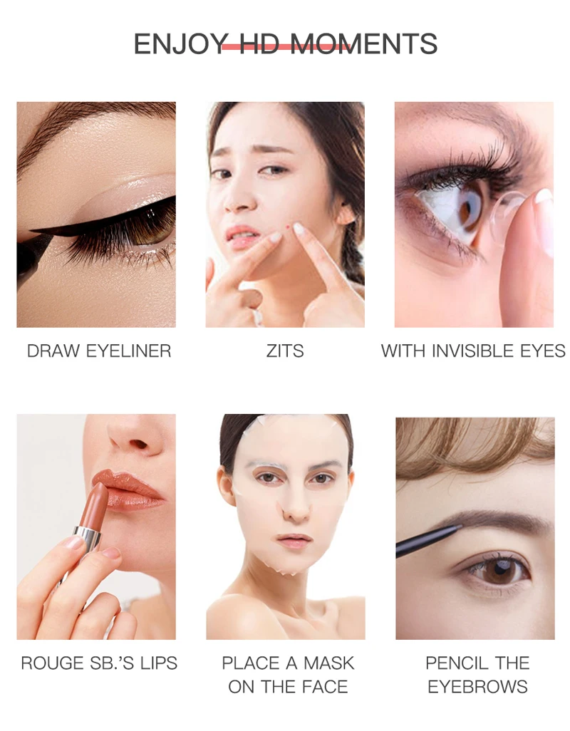 8 inch Wall Mounted Led Makeup Mirror 10X Magnifying Touch Bright Adjustable Bathroom Wall Mirrors Double Sided Vanity Mirror 02