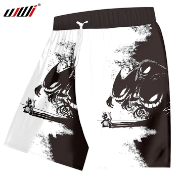 

UJWL Man 3d Printed Funny Black And White Hot Loose Big Size 5xl Men's Sports Beach Shorts Casual Shorts Customizable