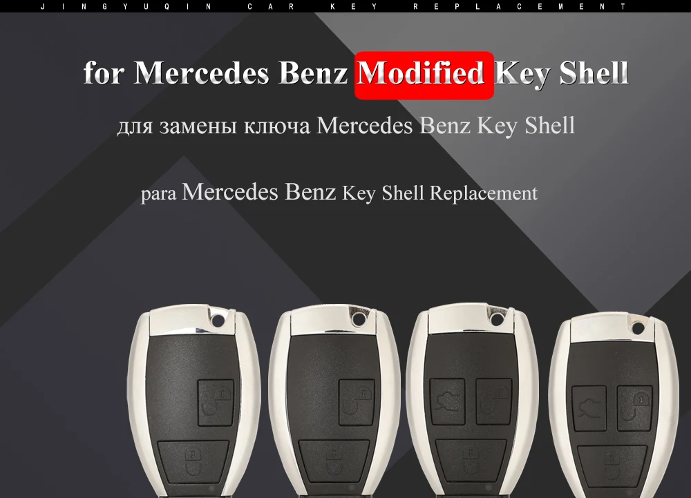 Keyforkess 2/3/4 pulsanti chiave dell'automobile Shell per Mercedes Benz B C E ML S CLK CL sostituzione modificata Smart Auto Key Case Upgrade - H43bc4a285a5f4f8ba71eb59f924dac50W
