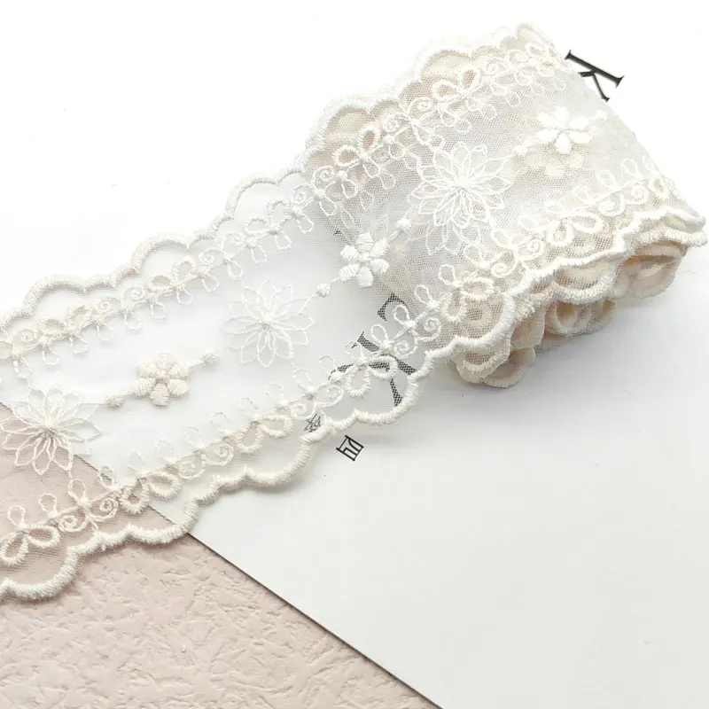 Lace Fabric Lace Ribbon Lace Garment Accessories Lace Sewing Supplies Lace Accessories Lace Sewing Accessories Lace Decoration 1 Yard Embroidery Lace For Crafts 6.5cm Tulle Fabric Sewing Ribbon Apparel DIY Trimmings African lace for Needlework