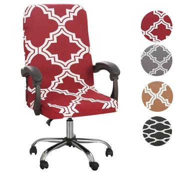 

Elastic Silver Velvet Stretch Office Chair Cover Computer Arm Chair Slipcover Anti-dust Universal Solid Seat Cover Cushion