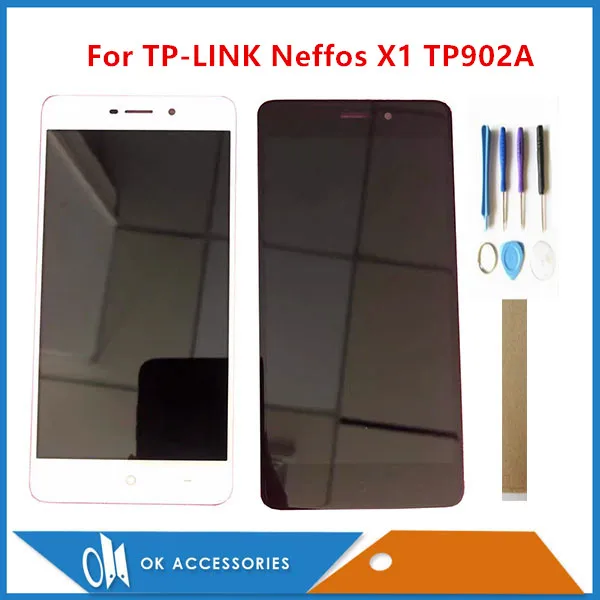 5,0 дюймов для TP-LINK Neffos X1 TP902A ЖК-дисплей с кодирующий преобразователь сенсорного экрана в сборе датчик черно-белого цвета с инструментами лента