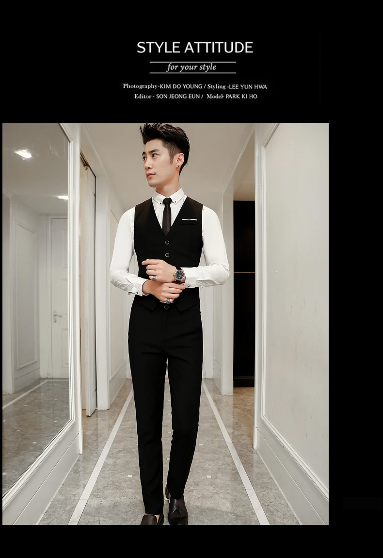 Черный Мужской костюм, жилет, формальное платье, жилет Colete Masculino, для фитнеса, без рукавов, пиджак, свадебный жилет, 6XL Z30 - Цвет: Черный