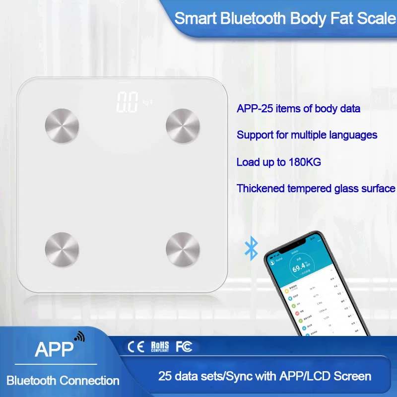 Весы электронные умные с поддержкой Bluetooth и функцией измерения массы