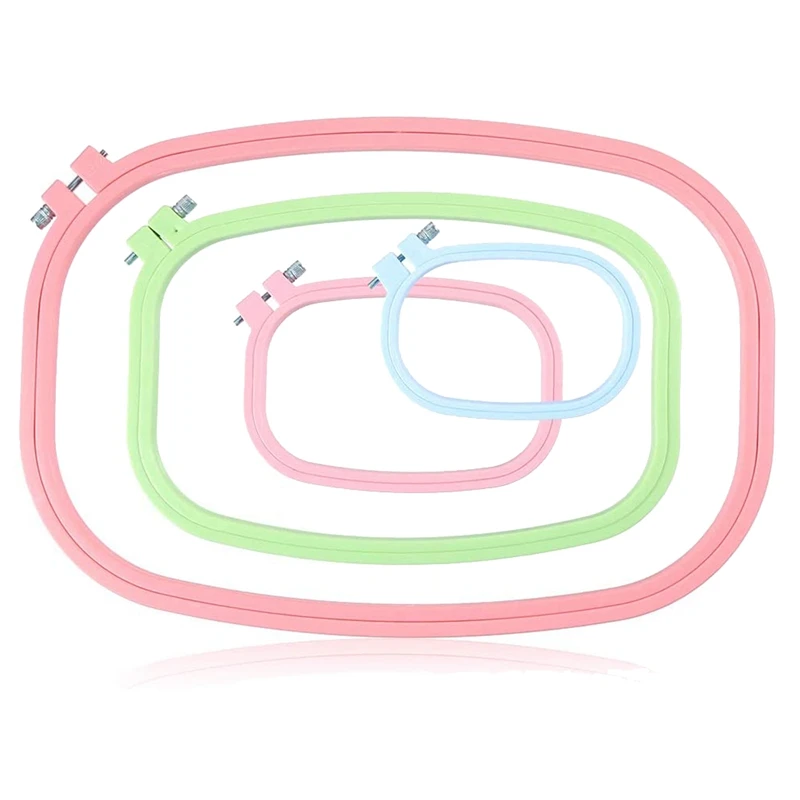 4 Pieces Plastic Embroidery Hoops Square Cross Stitch Set For DIY Art Craft Handy Sewing | Дом и сад