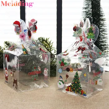 

5pcs Christmas Apple Box Transparent Candy Box Santa Claus Elk Reindeer Packaging Boxes Christmas Eve Party Decoration Gift Box