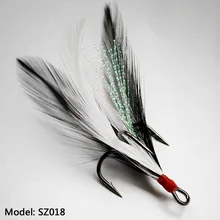 

Lot 20pcs Fish hook 2 4 6 8 10# Black Fishing Hooks with Feather Fly Fishing Tackle High Carbon Steel Barbed Sharp Hooks SZ018