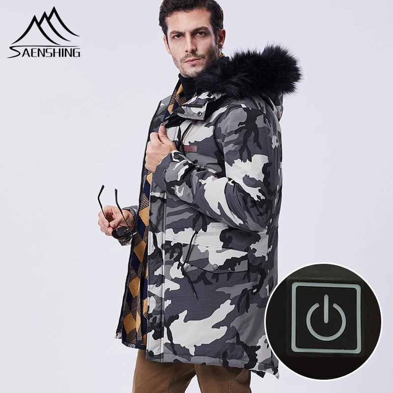 

SAENSHING winter ski jacket men women Jackets Thick USB electric Outdoor Waterproof Hiking Camping Trekking Climbing