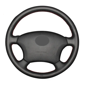 

Hand-stitched Black Artificial Leather Car Steering Wheel Cover for Toyota Land Cruiser Prado 120 2004-2009 Land Cruiser 1995