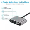 USB C Hub 4 in 1 Type C 3.0 Adapter to 4K HDMI HDTV VGA USB 3.0 PD Fast Charge Splitter for MacBook Notebook Laptop Computer PC 3