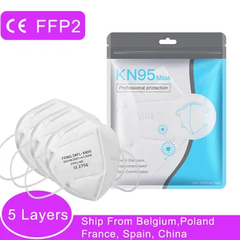 

FFP2 Mask Dust Oily Fume Antidroplet CE Protection Grade Standard 5 Layer Filter Oily Salt Medium FFP2 KN95 Personal Health Mask