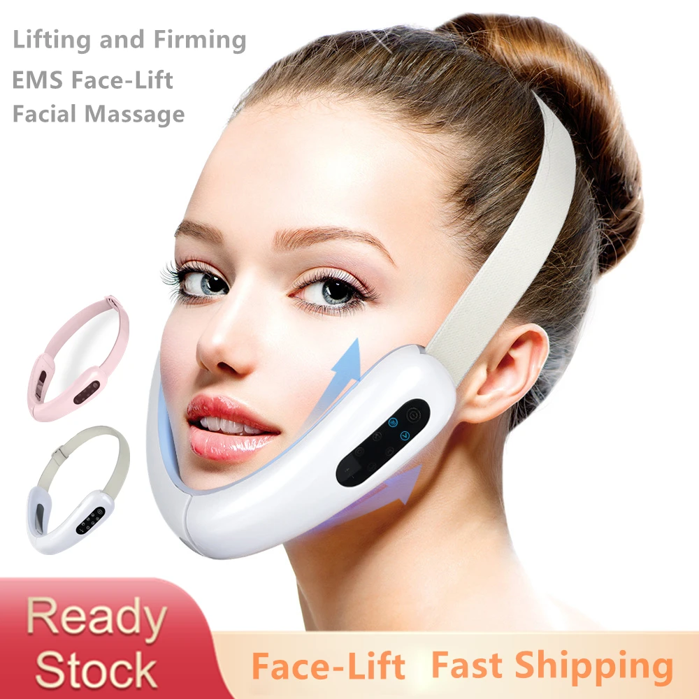 RF Microcurrent VFace Shaping Facial Vibration Massager Micro Current Face Lift Slimmer Devices V Shape Double Chin Firm Lift Up