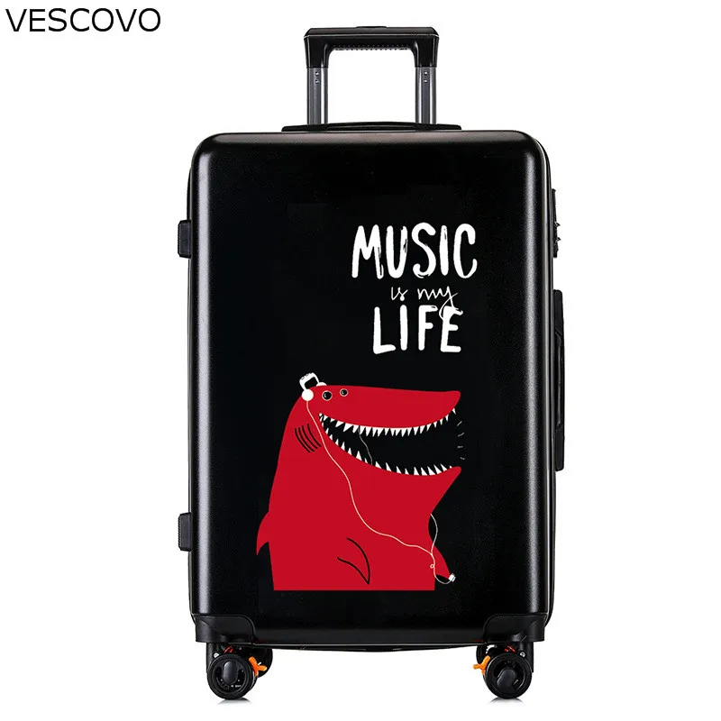 Vescovo 2" 22" 2" дюймовый чемодан с колесиками для девочек, багаж на колёсиках, Женский каюта чемодан, мультяшная сумка на колесиках - Цвет: 2