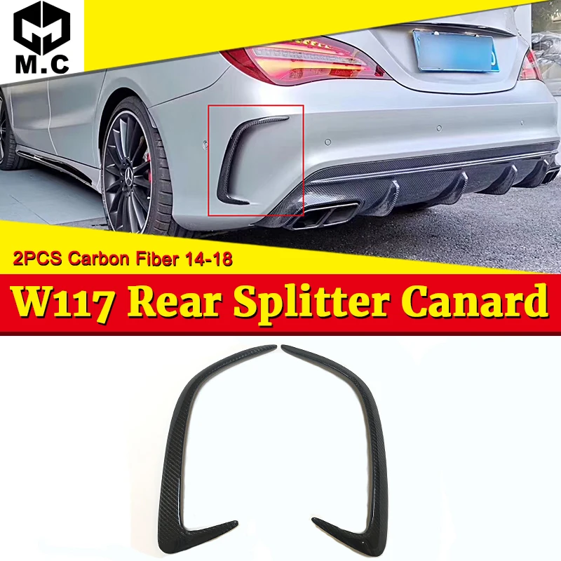 Подходит для merceesmb Cla-Class W117 Cla45 карбоновое волокно вид заднего бампера спойлер вентиляционное отверстие крышка 2 шт. CLA180 CLA200 CLA250-18