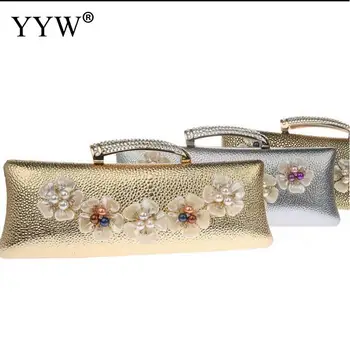 

Pearl Floral Crossbody Bags For Women 2020 Small Chain Handbag PU Leather Hand Bag Ladies Designer Shoulder Bags