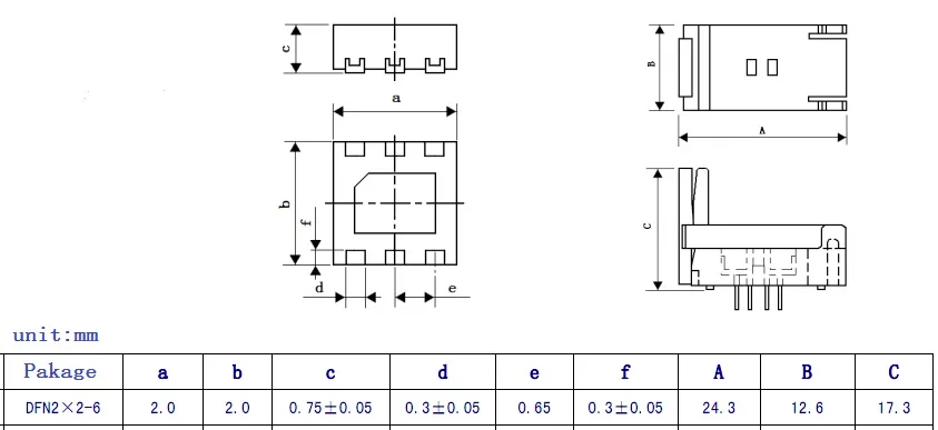 QFN6-DIP α׷  DFN6 0.65mm ġ IC ü ũ 2x2mm Burn In Socket