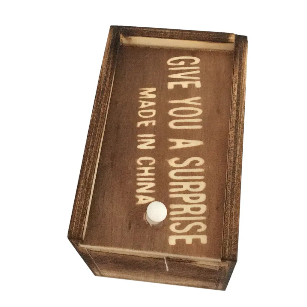 

Wooden Prank Spider Scare Box Prank Toy April Fool's Day Spoof Funny Scare Small Wooden Box Home Office Scare Toy Funny Gift