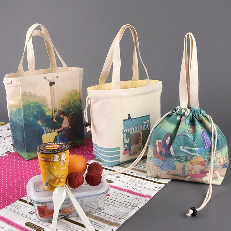 Fashion Insulated Lunch Bags For Men Women Bento Box Organizer Waterproof Camping Food Drink Cooler Bag Picnic Travel | Дом и сад