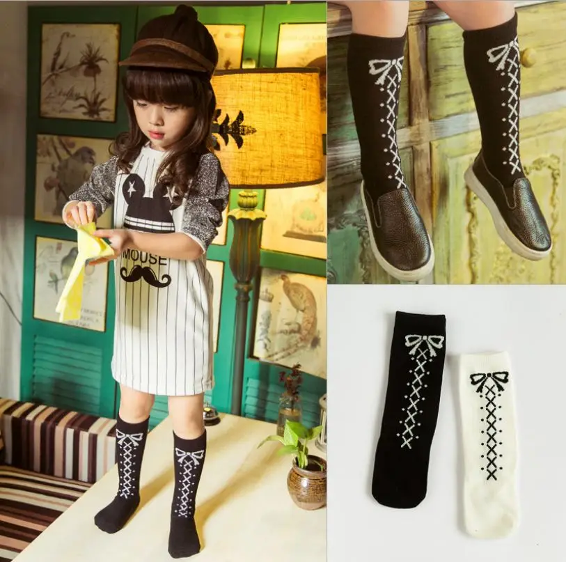 

Newborn Soft Cotton Leg Warm Stocking Infant Kids Baby Girls Tights Stockings Bandage Bowknot Printed Mid-calf Length Leggings