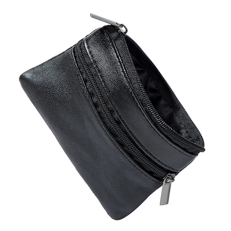 Men Women Leather Coin Purse Wallet Card Key Storage Case Soft Holder Zip Mini Pouch