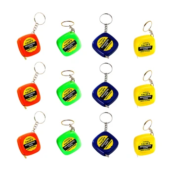 

12PCS Tape Measure Keychain Automatic Measuring Tool Scale Tape for Outdoor Home