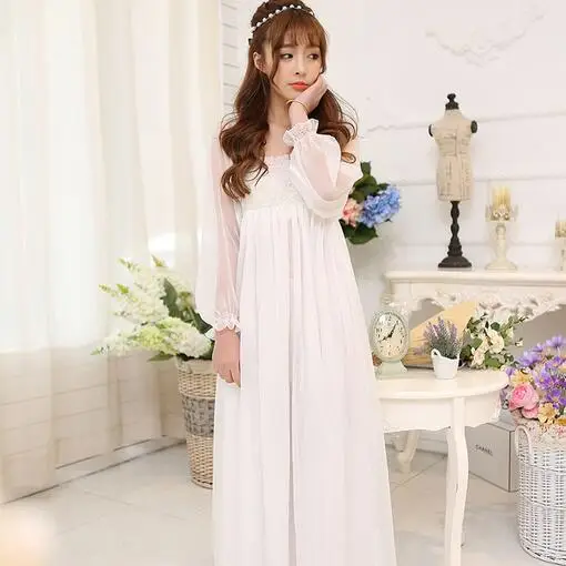 Шифоновое платье женское белое Элегантное макси-платье в пол с длинными