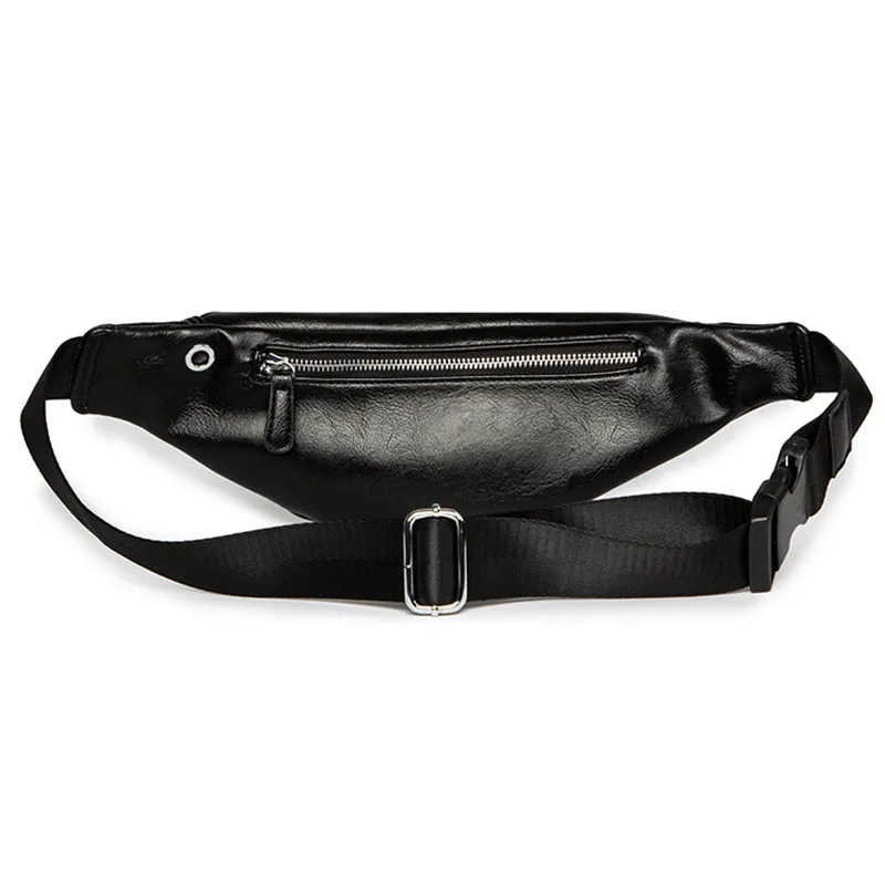 Fashion Pu Leather Waist Bag Men Fanny Pack Casual Adjustable Belt Bag Male waist pack
