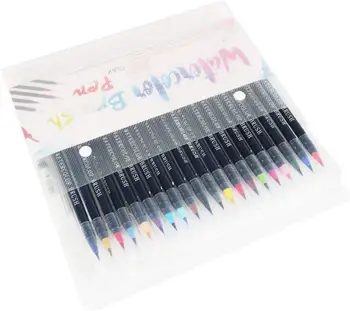 

20 color Watercolor Brush markers drawing set plus 1 coloring pen Easy washable painting Calligraphy Art Kids gift D6901