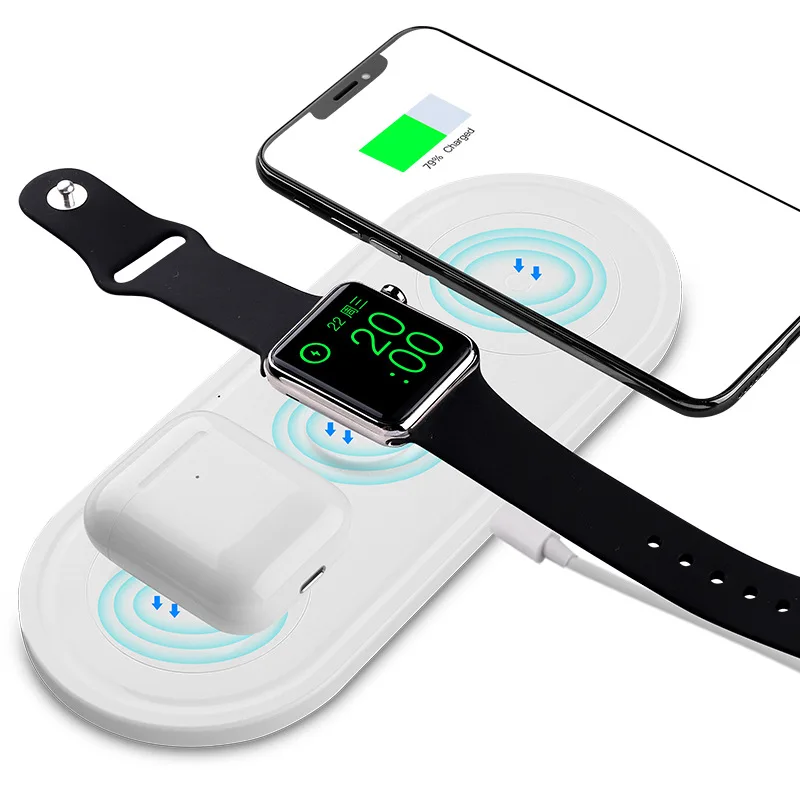3в1 10 Вт Беспроводная зарядная станция Подставка для iPhone Apple Watch 1 2 3 4 Airpods носимые устройства Airpower зарядная док-станция Подставка