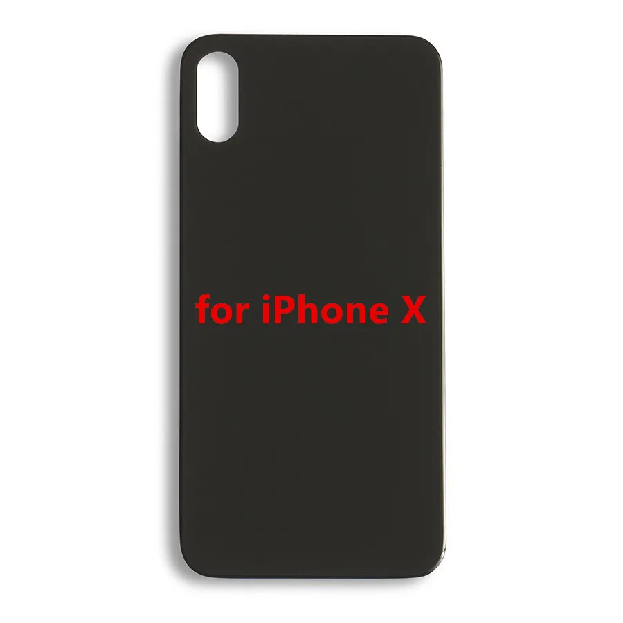 Заднее стекло с большим отверстием для камеры для iPhone X XS Xs Max задняя крышка батарейного отсека запасная стеклянная крышка ремонт, космос серый белый золотой