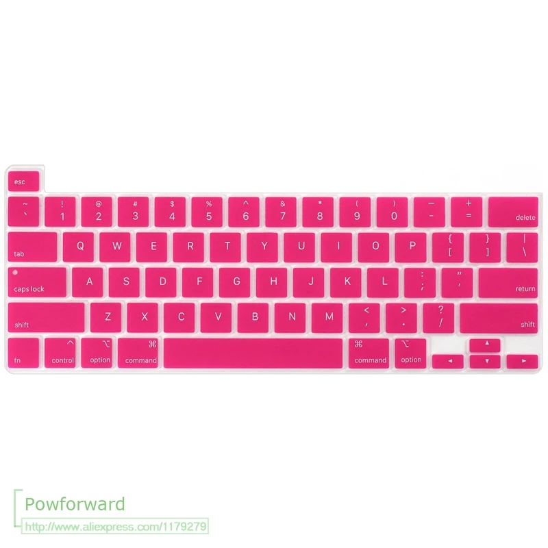 Силиконовый защитный чехол для клавиатуры MacBook New Pro, 16 дюймов,, с сенсорной панелью и сенсорной идентификацией, модель A 2141, кожа - Цвет: Pink