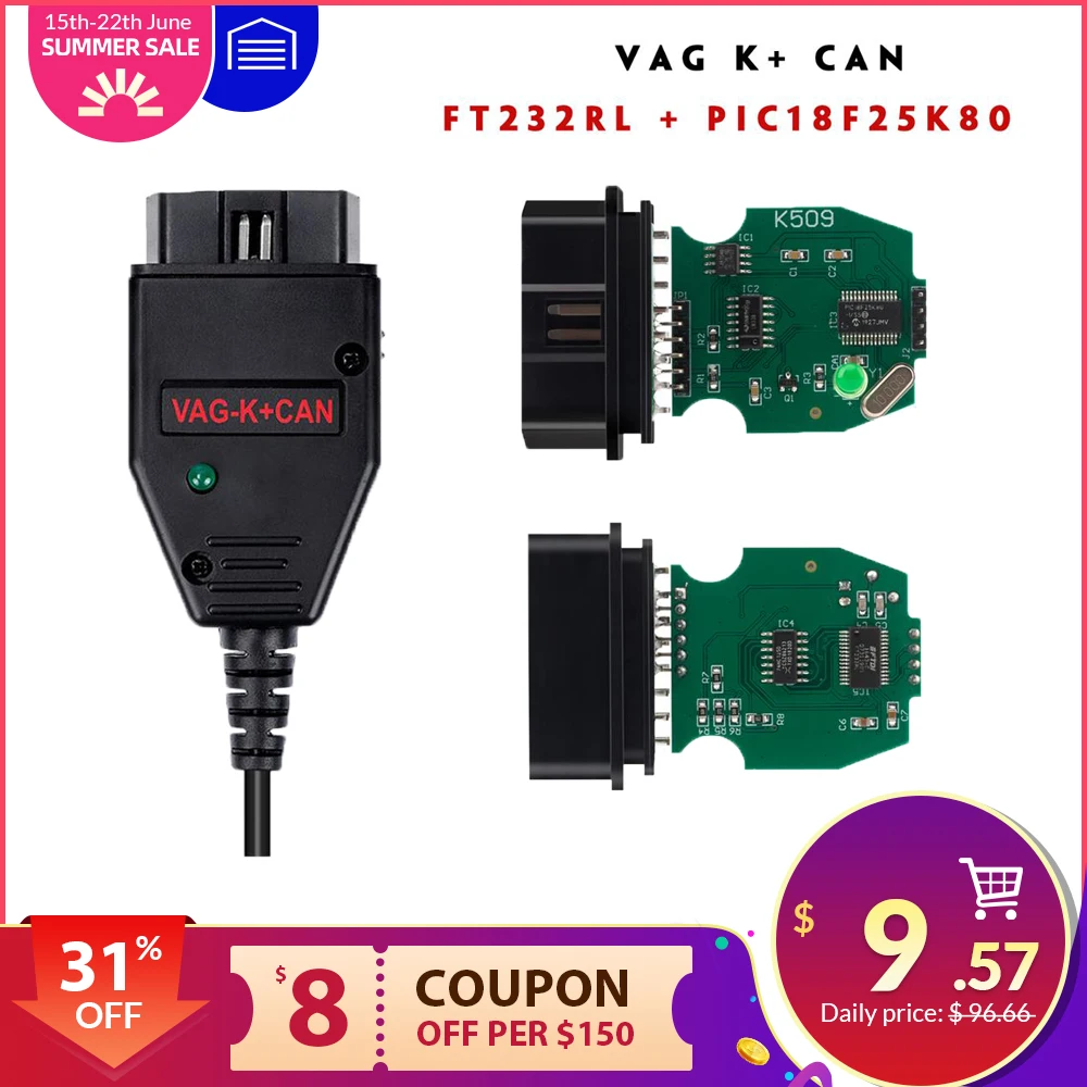 Для VAG K + CAN Commander 1 4 с FTDI FT232RL PIC18F25K80 работает на пк программное обеспечение vag k can com