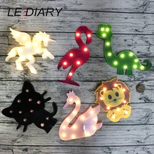 СВЕТОДИОДНЫЙ Красочный светодиодный ночник для животных, единорог, лошадь, кошка, панда, Лев, енот, динозавр, фламинго, Розовый Лебедь, детская игрушка, прикроватная лампа