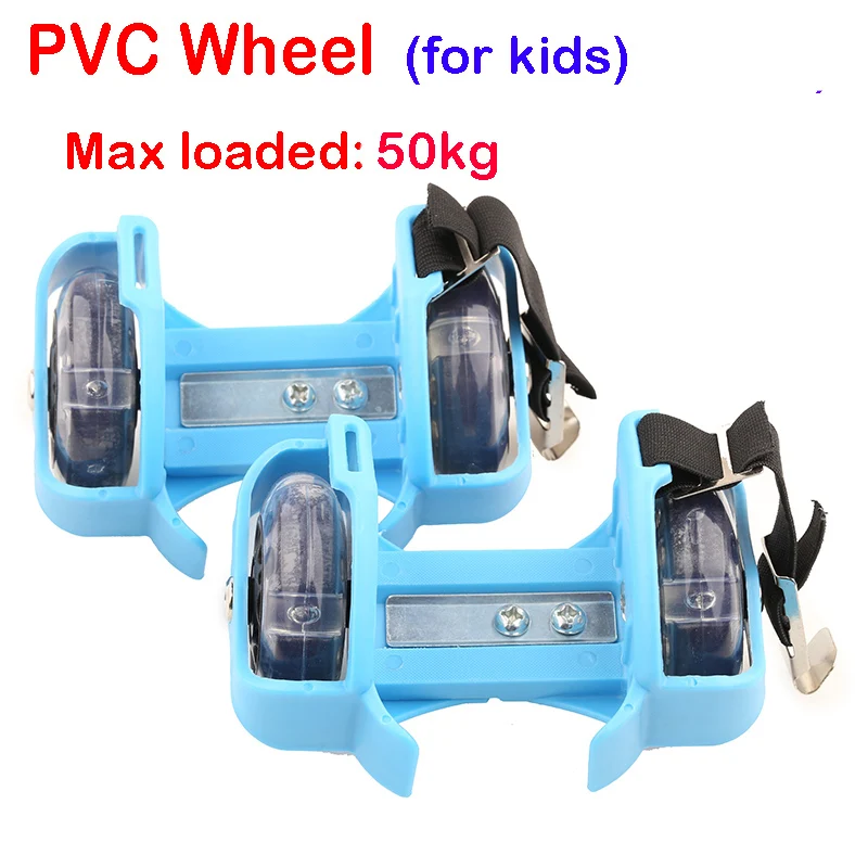 50kg L blue for kids ITSTYLE красочные роликовых ролики на пятку светящиеся колеса каблук ролик регулируемые просто обувь для роликов, Скейтборда для детей - Цвет: 50kg L blue for kids