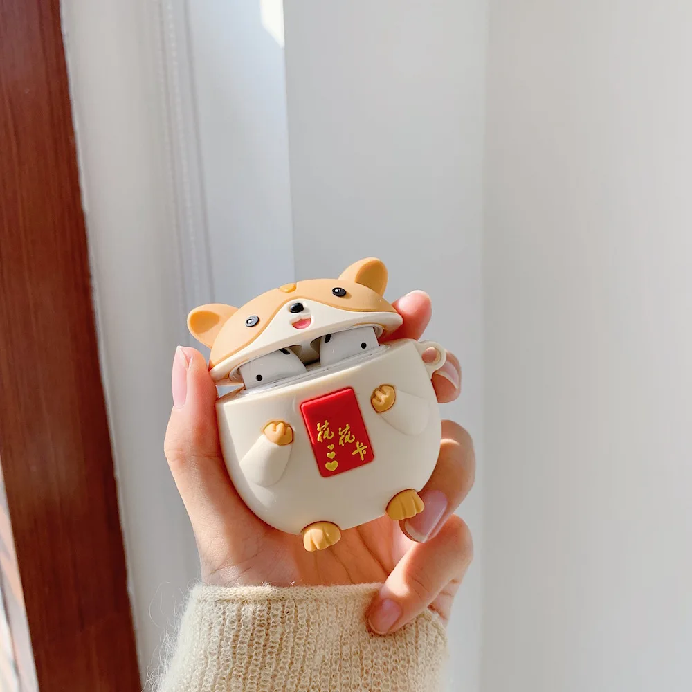 Новогодняя защитная коробка для гарнитуры мыши для Airpods, чехол, милый силиконовый защитный чехол для bluetooth-наушников-3 поколения