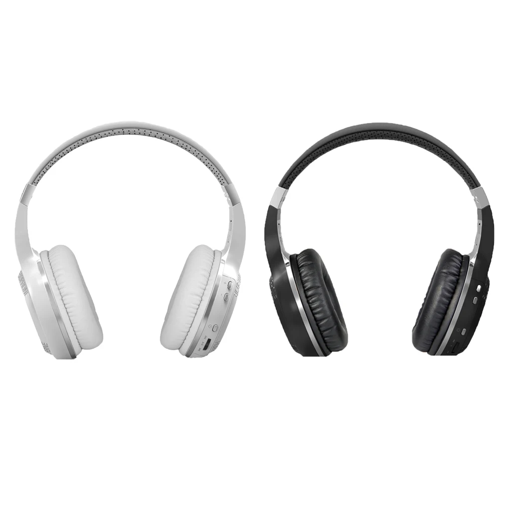 Wireless Bluetooth Headphones Heavy Bass Stereo Headset Microphone Supporting SD Card and FM Radio Function