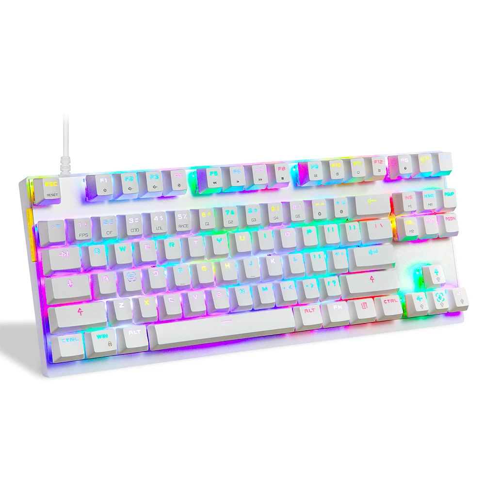 Original Newest Motospeed Gaming Mechanical Keyboard Blue Red switch RGB Backlit Gamer Keyboards 87 Key For Computer Laptop