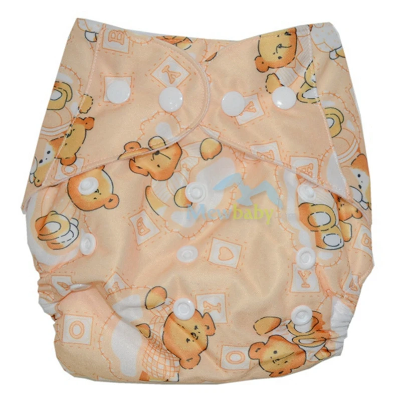 

One Size Fits All Baby Reusable Pocket Diaper Washable Diaper Cover with 1pc Microfiber Insert Suits Birth to Potty ET2