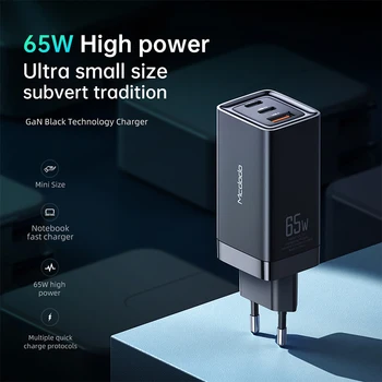

MCDODO 65W GaN Charger Quick Charge 4.0 3.0 Type C PD USB Charger With QC 4.0 3.0 Portable Fast Charger For Xiaomi Laptop