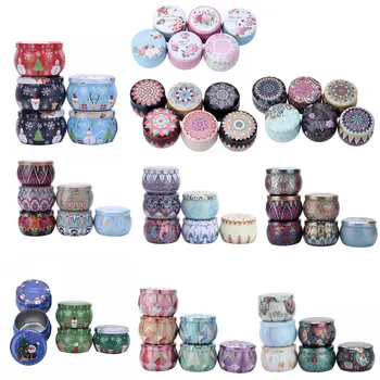 

5/6pcs Vintage Metal Candle Tin Jars Coffee Tea Spice Candy Jewelry Storage Case Candle Making Containers Decorations Boxes