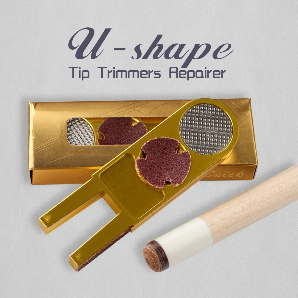

Muti-function U-shape Solid Alloy Billiards Pool Cue Tip Trimmers Repairer Billiard Burnisher Nickel Shaper Billiard Accessories