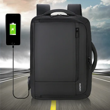 

male Multifunction USB charging fashion business casual travel anti-theft waterproof 15.6 inch Laptop men backpack School Bag