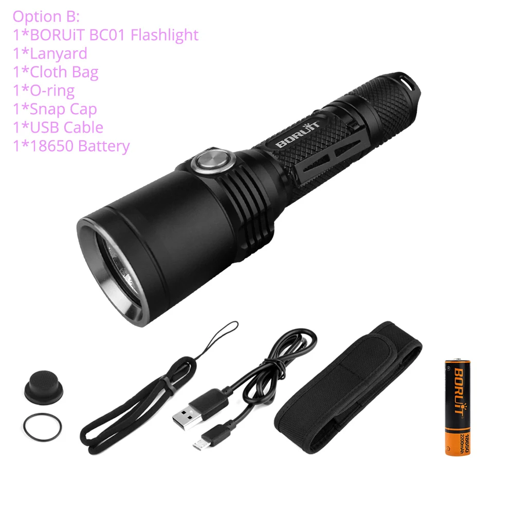 Option B BORUiT BC09 мощный XP-L2 светодиодный тактический фонарь красный зеленый УФ синий светодиодный фонарь перезаряжаемый 11-Mode 1200lm фонарь 18650 лампа - Испускаемый цвет: Option B
