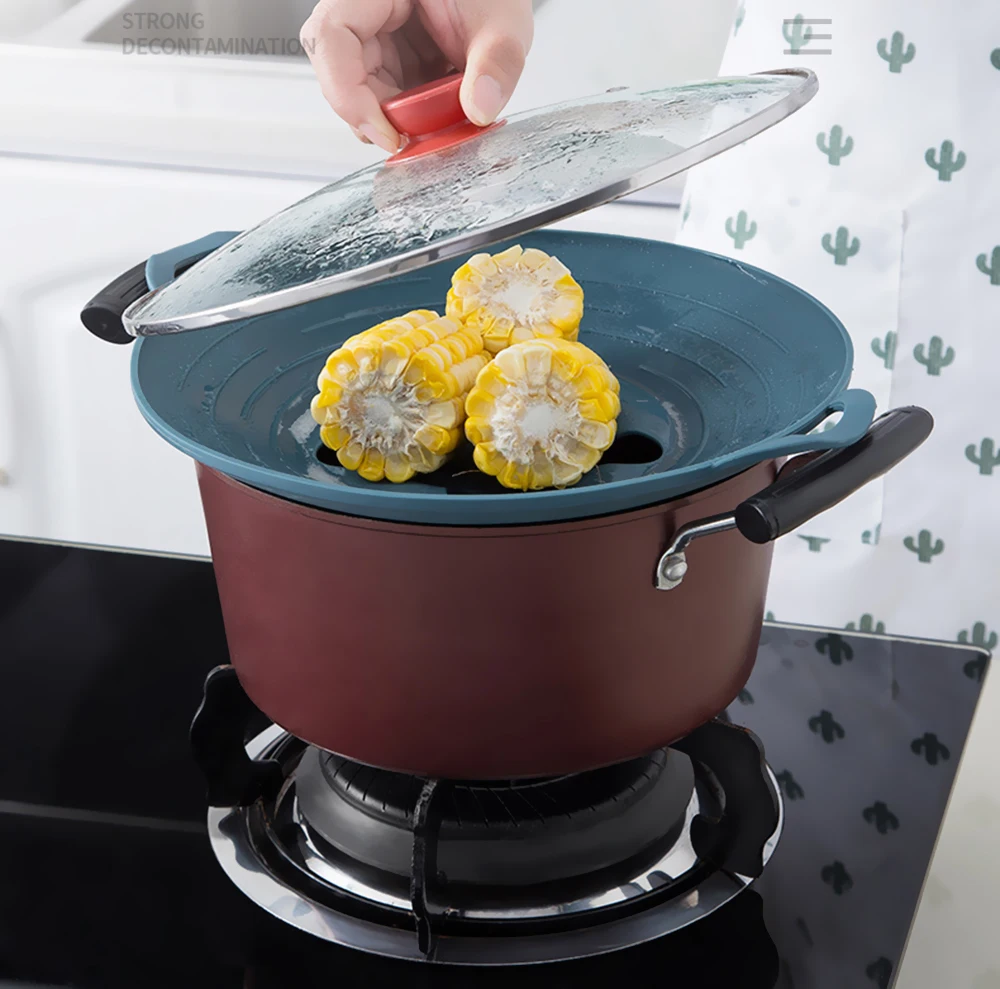 Silicone lid Spill Stopper Cover For Pot Pan Kitchen Accessories Cooking Tools Flower Cookware Home Kitchen Accessories Gadgets