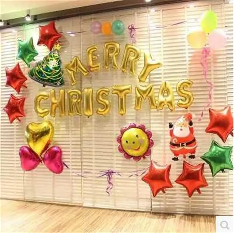 16-дюймовые воздушные шары из фольги с буквенным принтом надписью Merry Christmas
