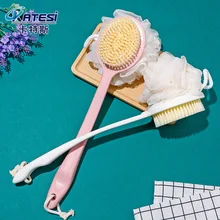 Напрямую от производителя,, связанные Бомбочки для ванны щетка с длинной ручкой, мягкая щетина, массажное полотенце для спины, полезное изделие, задняя часть B