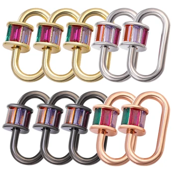 

DIY Necklace oval Heart Shape Carabiner Lock Screw Clasps Accessories For Handmade Mesh Chains Pendant Jewelry Making Supplies